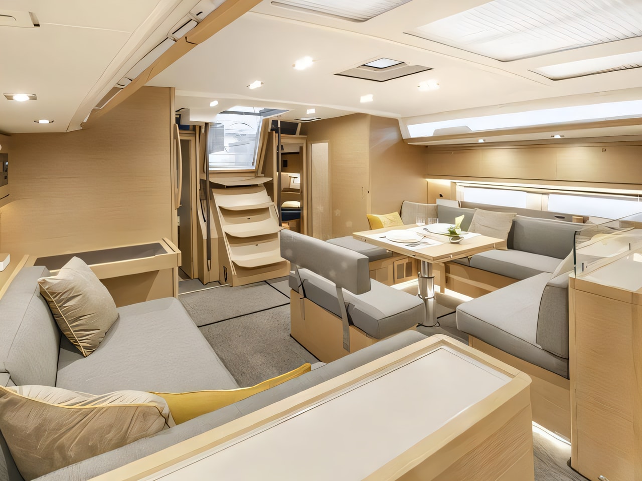 Layout of Dufour 530 sail boat with 5 cabins Croatia yacht charter