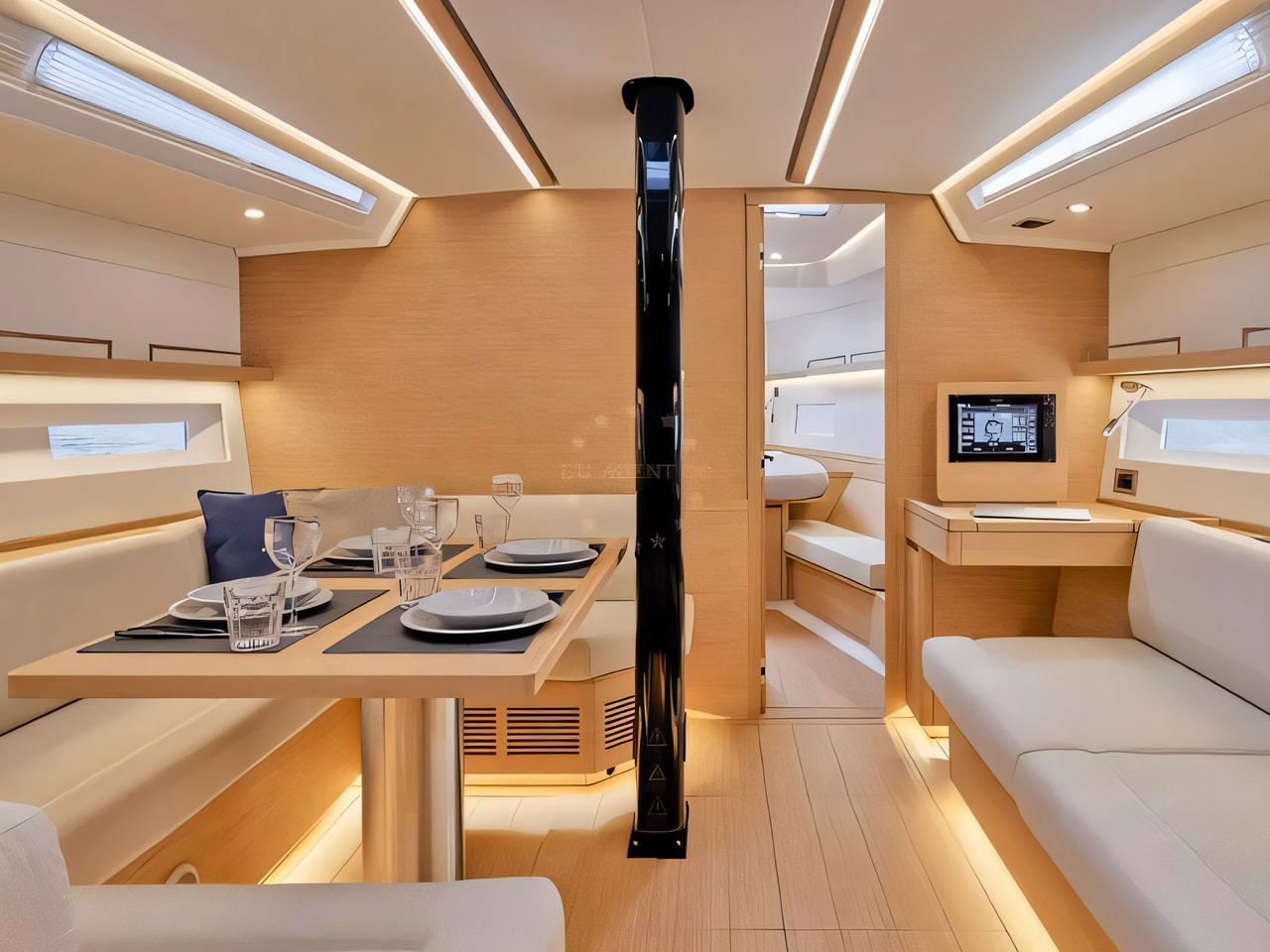 Layout of Grand Soleil 44 Performance sail boat with 3 cabins Croatia yacht charter
