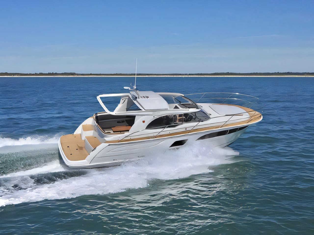 Exterior overview of Marex 360 Cabriolet Cruiser motor boat for charter from Sibenik Marina Mandalina in the Sibenik sailing area Croatia