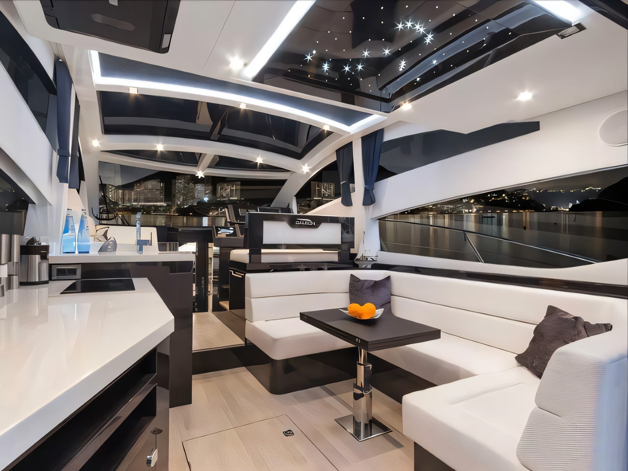 Galeon 430 Skydeck yacht layout 3 cabins Croatia charter