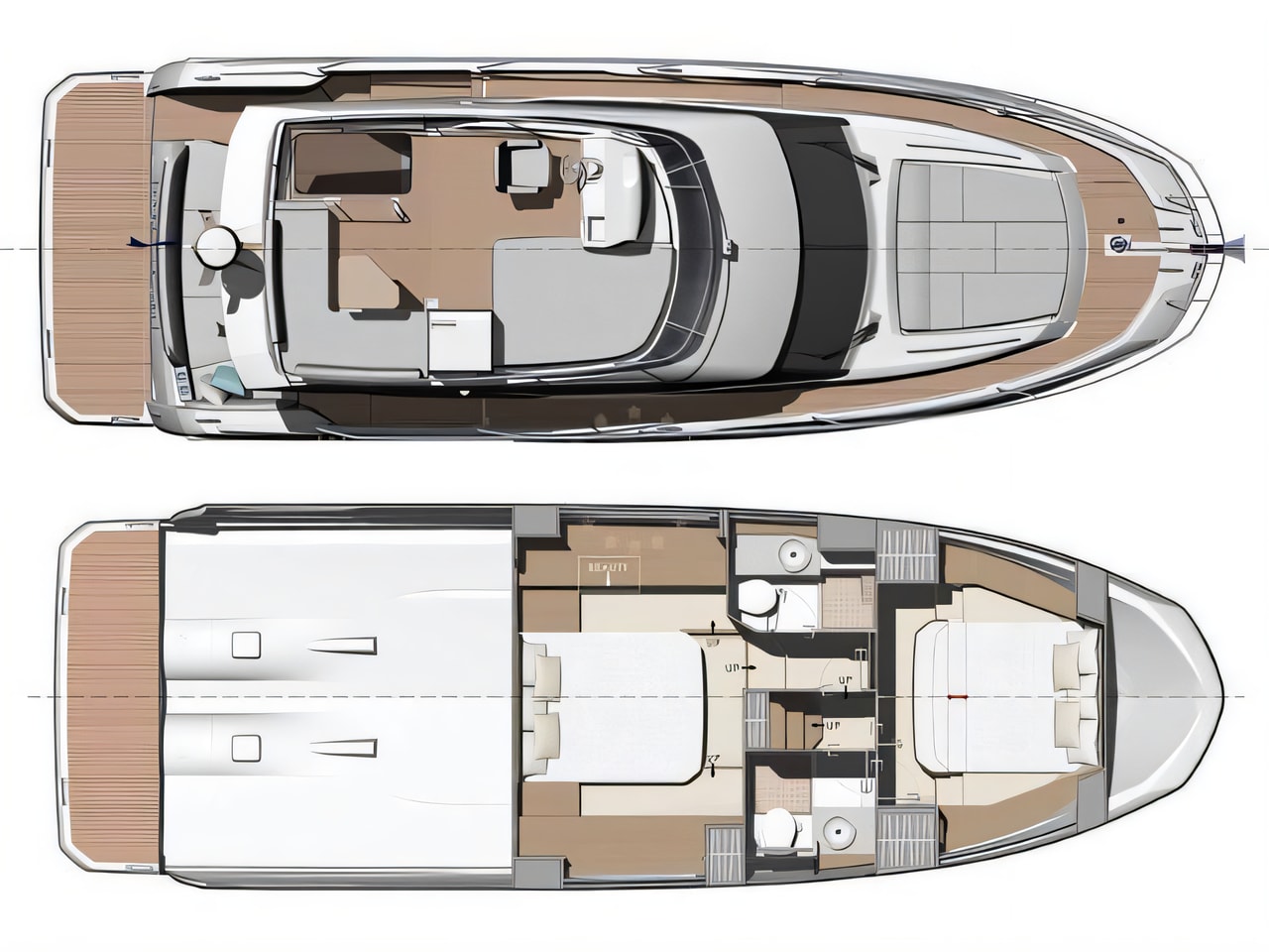 Interior of Prestige 420 Fly motoryacht with 2 cabins Croatia yacht charter