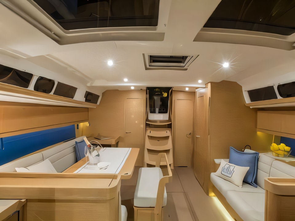 Interior of Dufour 460 Grand Large sail boat with 5 cabins Croatia yacht charter