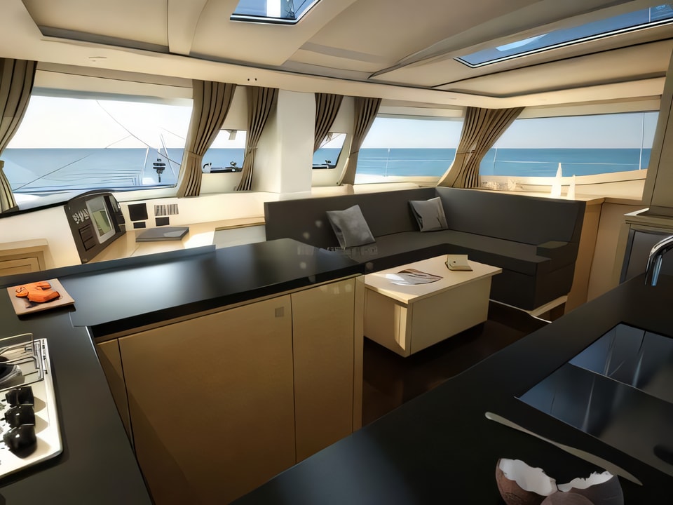 Interior of Helia 44 catamaran with 4 cabins Croatia yacht charter