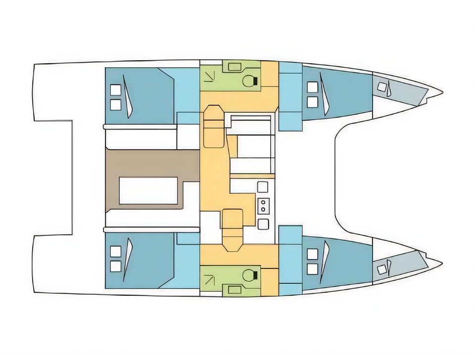 Nautitech Open 40 yacht layout 6 cabins Croatia charter