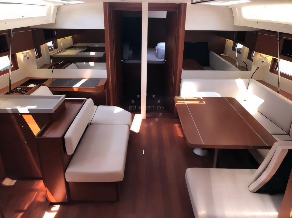 Interior of Oceanis 51.1 sail boat with 6 cabins Croatia yacht charter