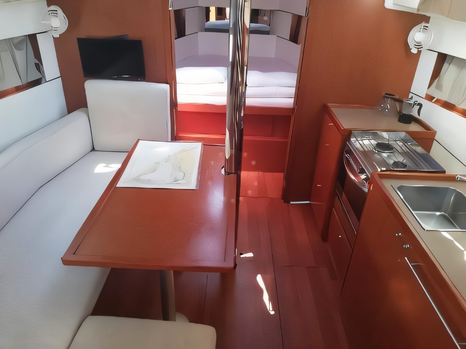 Interior of Oceanis 38.1 sail boat with 3 cabins Croatia yacht charter