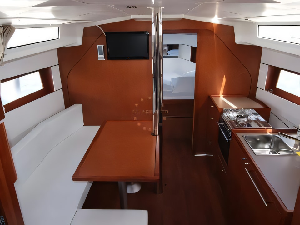 Interior of Oceanis 38.1 sail boat with 3 cabins Croatia yacht charter