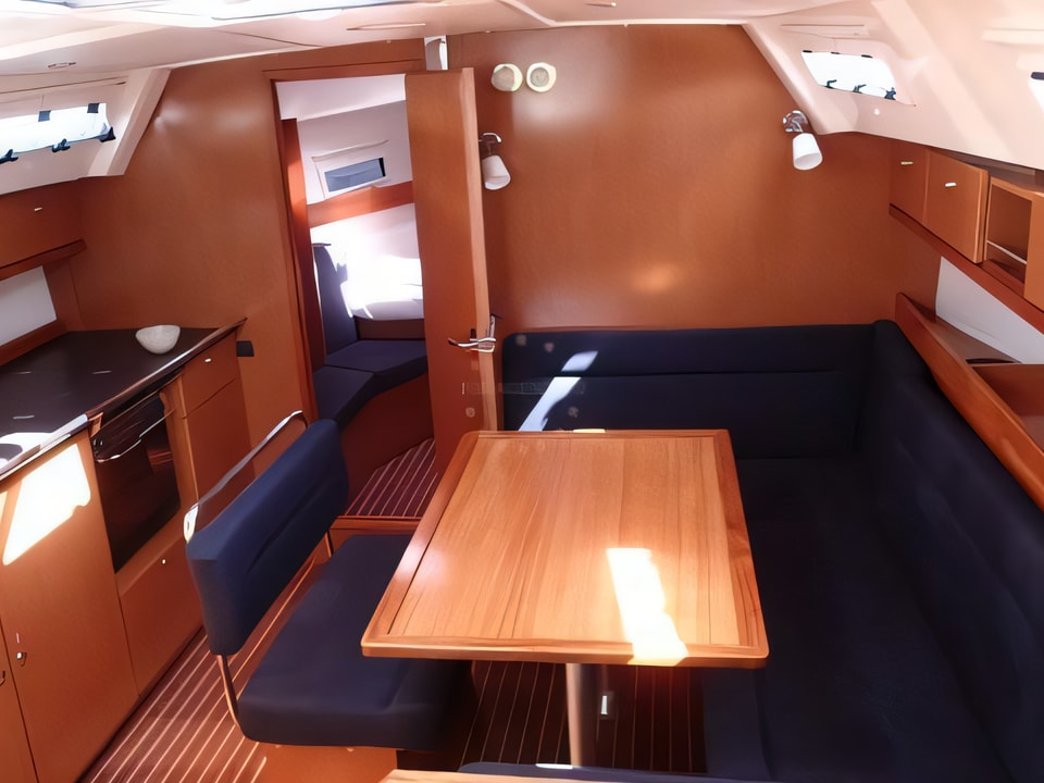 Interior of Bavaria 40 Cruiser. sail boat with 3 cabins Croatia yacht charter