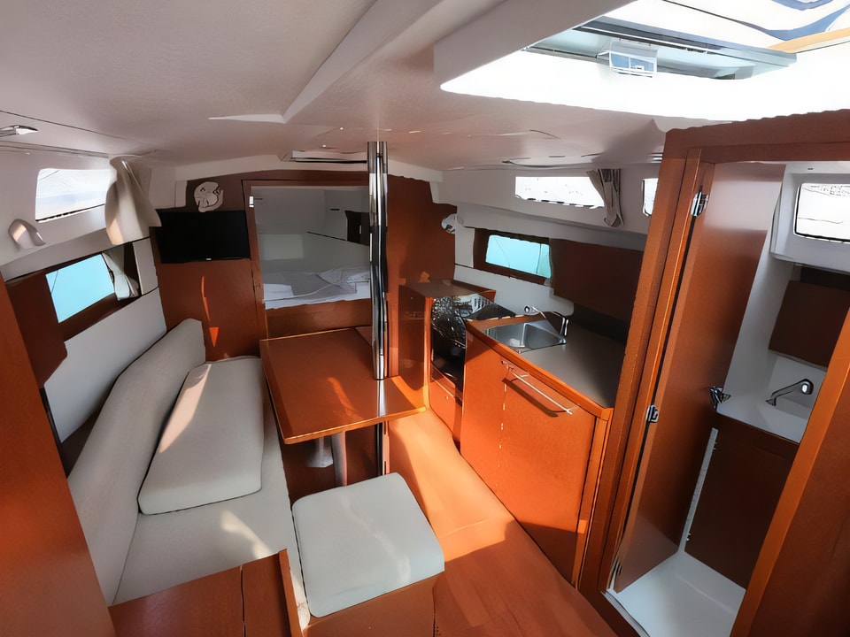 Interior of Oceanis 35.1 sail boat with 3 cabins Croatia yacht charter