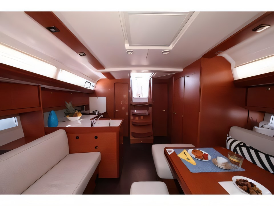 Interior of Dufour 412 Grand large sail boat with 3 cabins Croatia yacht charter
