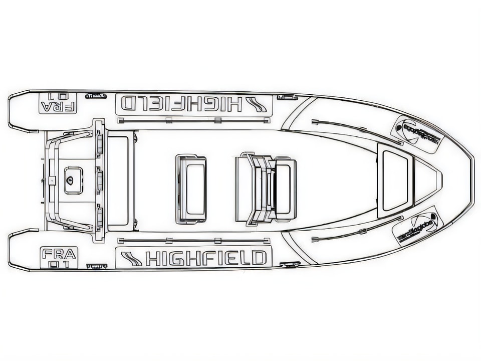Layout of Highfield Patrol 660 motor boat with 0 cabins Croatia yacht charter