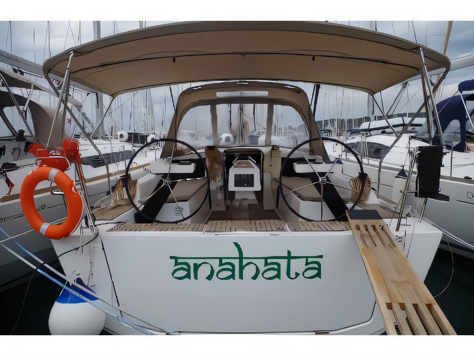 Exterior overview of Dufour 360 GL sail boat for charter from Sukosan Marina Dalmacija in the Zadar sailing area Croatia