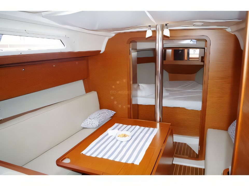 Interior of Dufour 360 GL sail boat with 3 cabins Croatia yacht charter