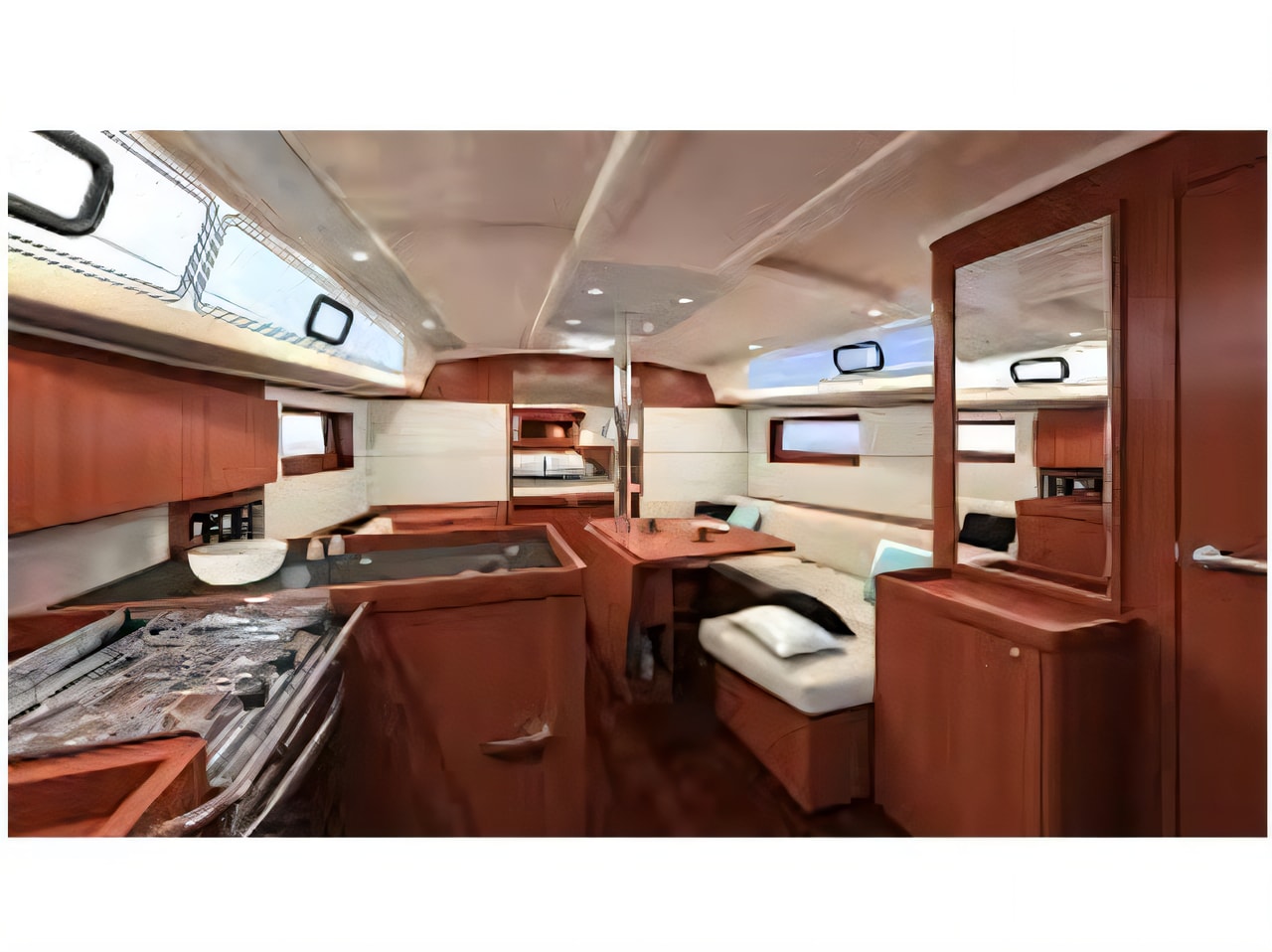 Layout of Oceanis 41.1 sail boat with 3 cabins Croatia yacht charter