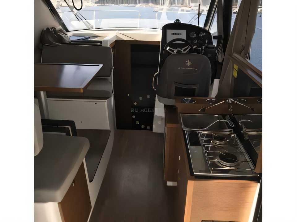 Interior of Jeanneau Merry Fisher 895 motor boat with 2 cabins Croatia yacht charter