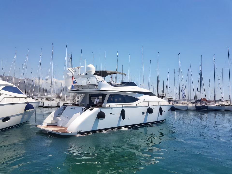 Exterior overview of Maiora 20S motor boat for charter from Kastela Gomilica Marina in the Sibenik sailing area Croatia