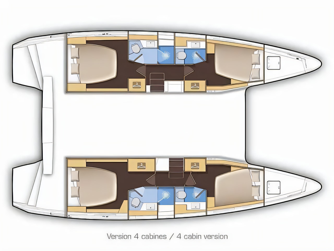 Interior of Lagoon 42 catamaran with 6 cabins Croatia yacht charter