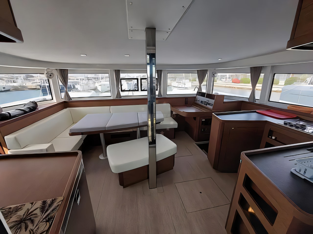 Layout of Lagoon 42 catamaran with 6 cabins Croatia yacht charter