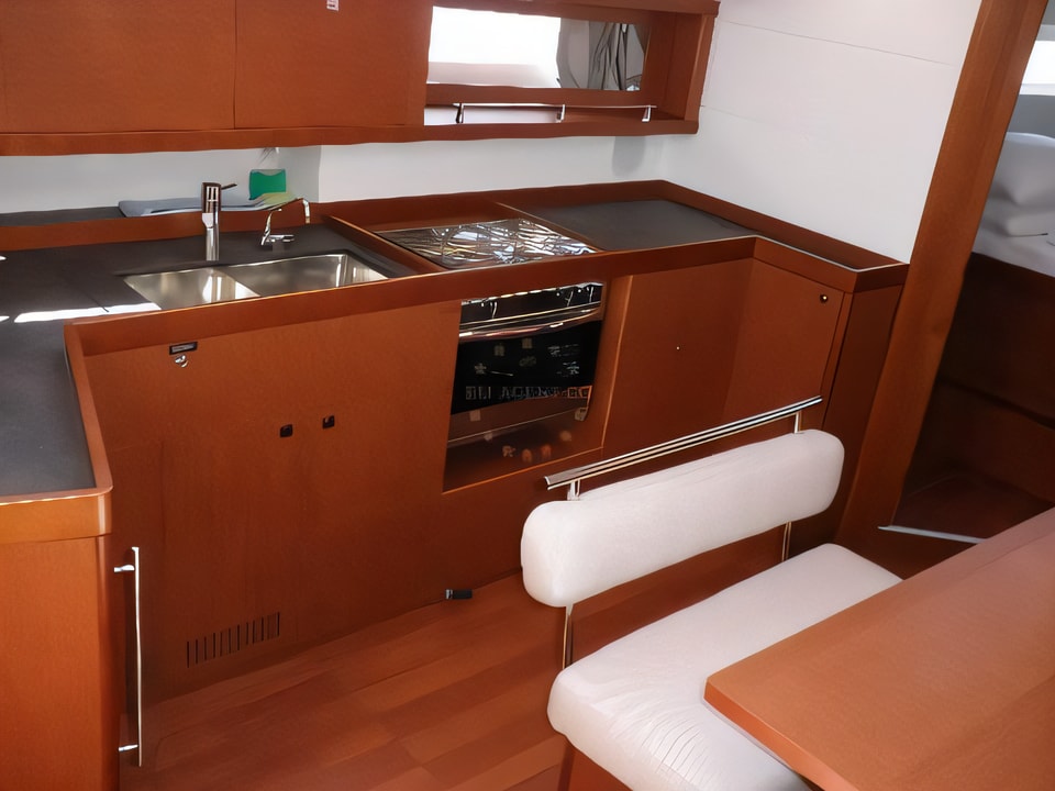 Interior of Oceanis 45 sail boat with 4 cabins Croatia yacht charter
