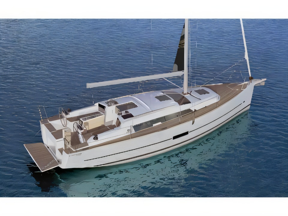 Exterior overview of Dufour 360 GL sail boat for charter from Sukosan Marina Dalmacija in the Zadar sailing area Croatia
