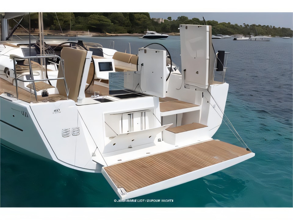 Exterior overview of Dufour 460 GL sail boat for charter from Sukosan Marina Dalmacija in the Zadar sailing area Croatia