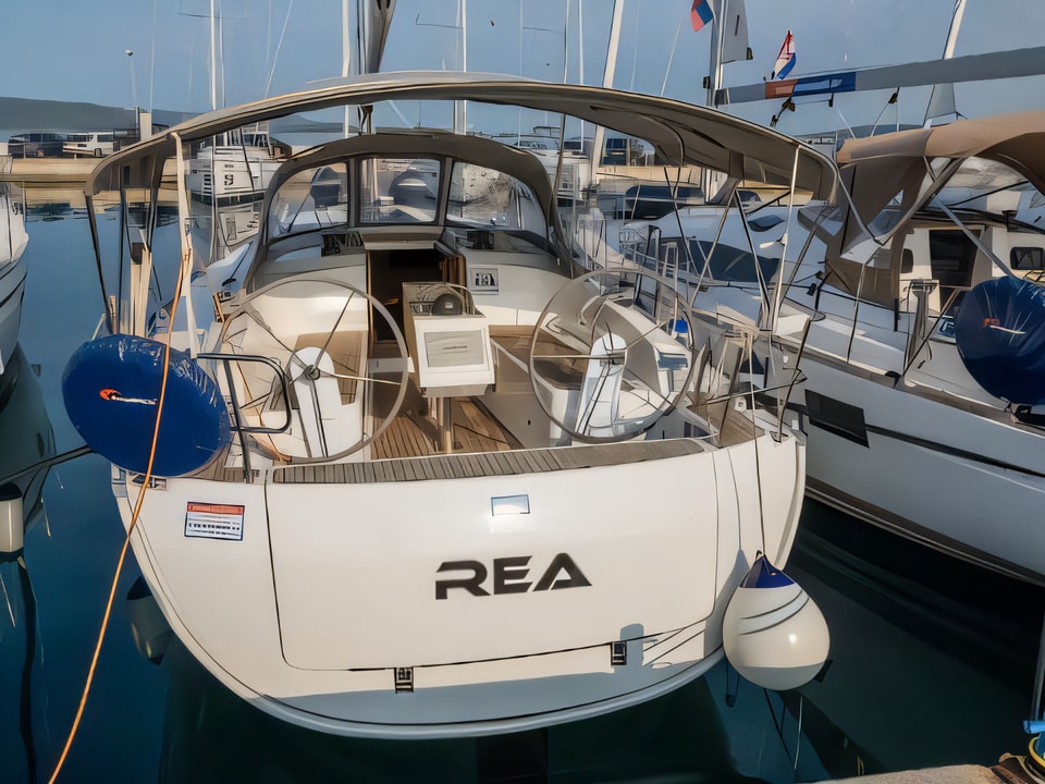 Exterior overview of Bavaria Cruiser 37 sail boat for charter from Biograd Marina Kornati in the Kornati sailing area Croatia