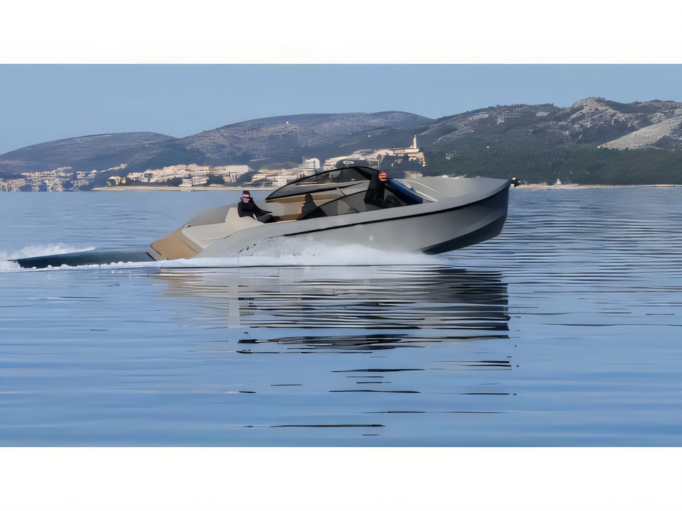 Exterior overview of Supreme 27 p motor boat for charter from SCT Marina Trogir in the Split sailing area Croatia