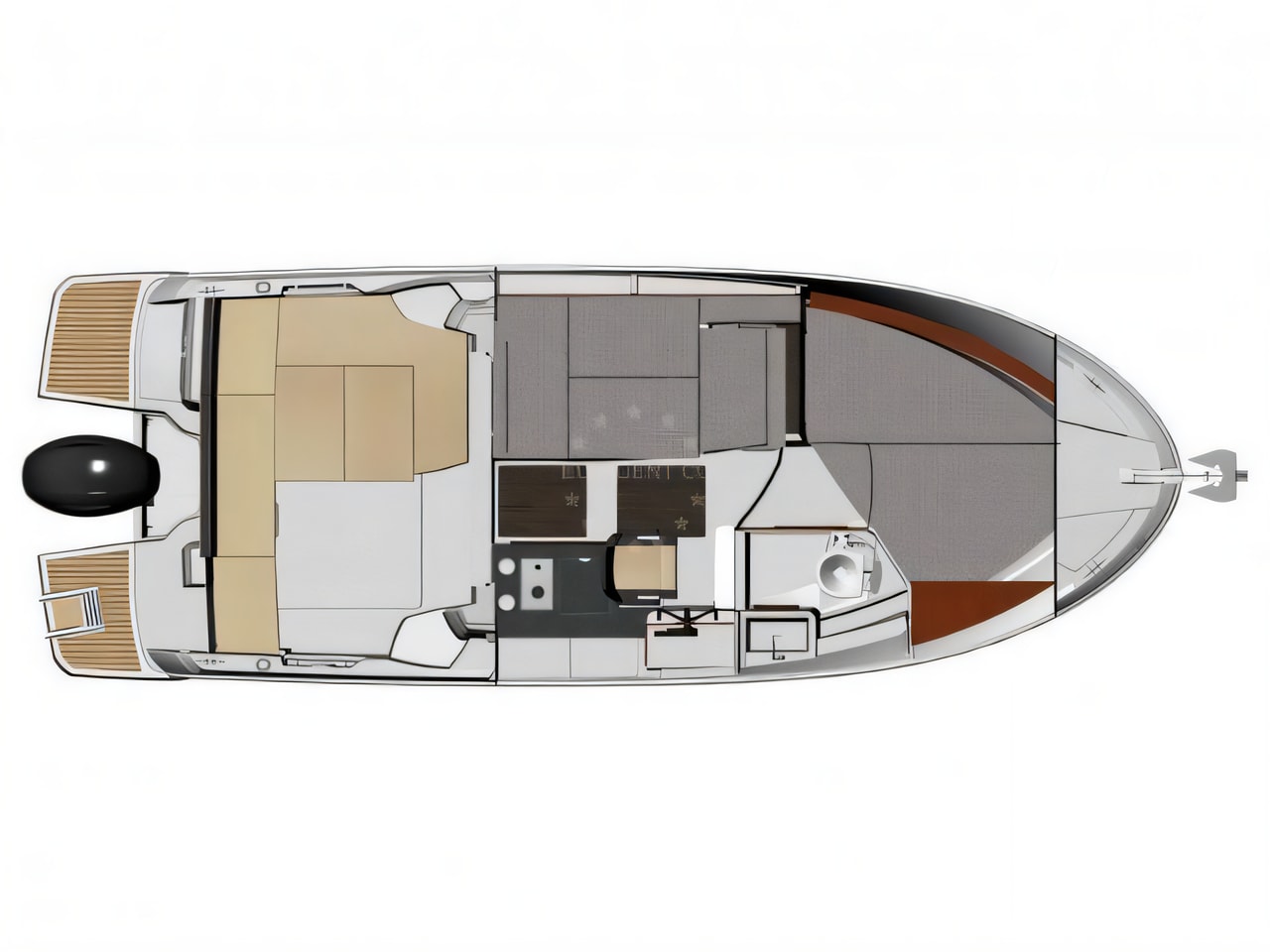 Interior of Merry Fisher 795 motor boat with 1 cabins Croatia yacht charter