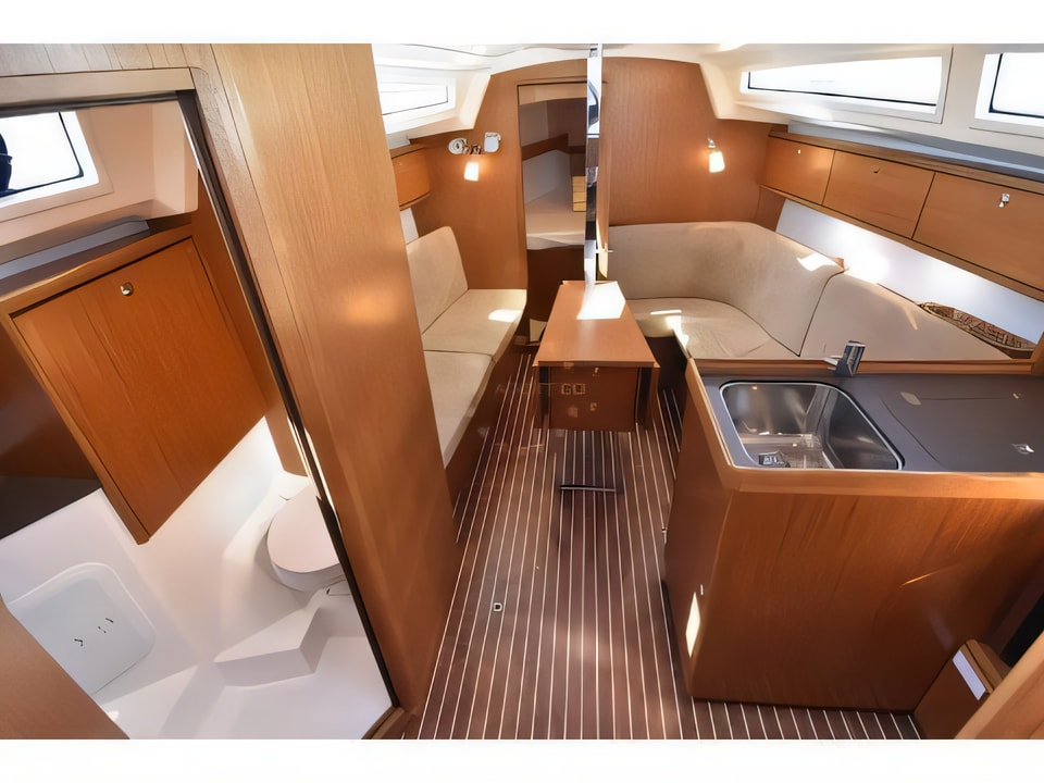 Interior of Bavaria Cruiser 34 sail boat with 3 cabins Croatia yacht charter