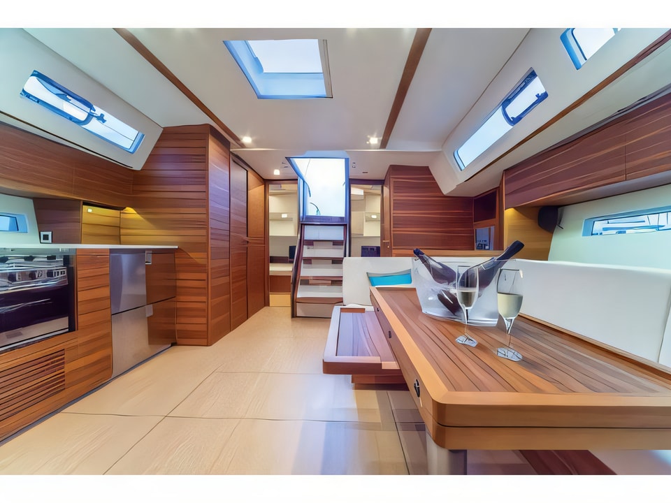 Interior of More 55 sail boat with 6 cabins Croatia yacht charter