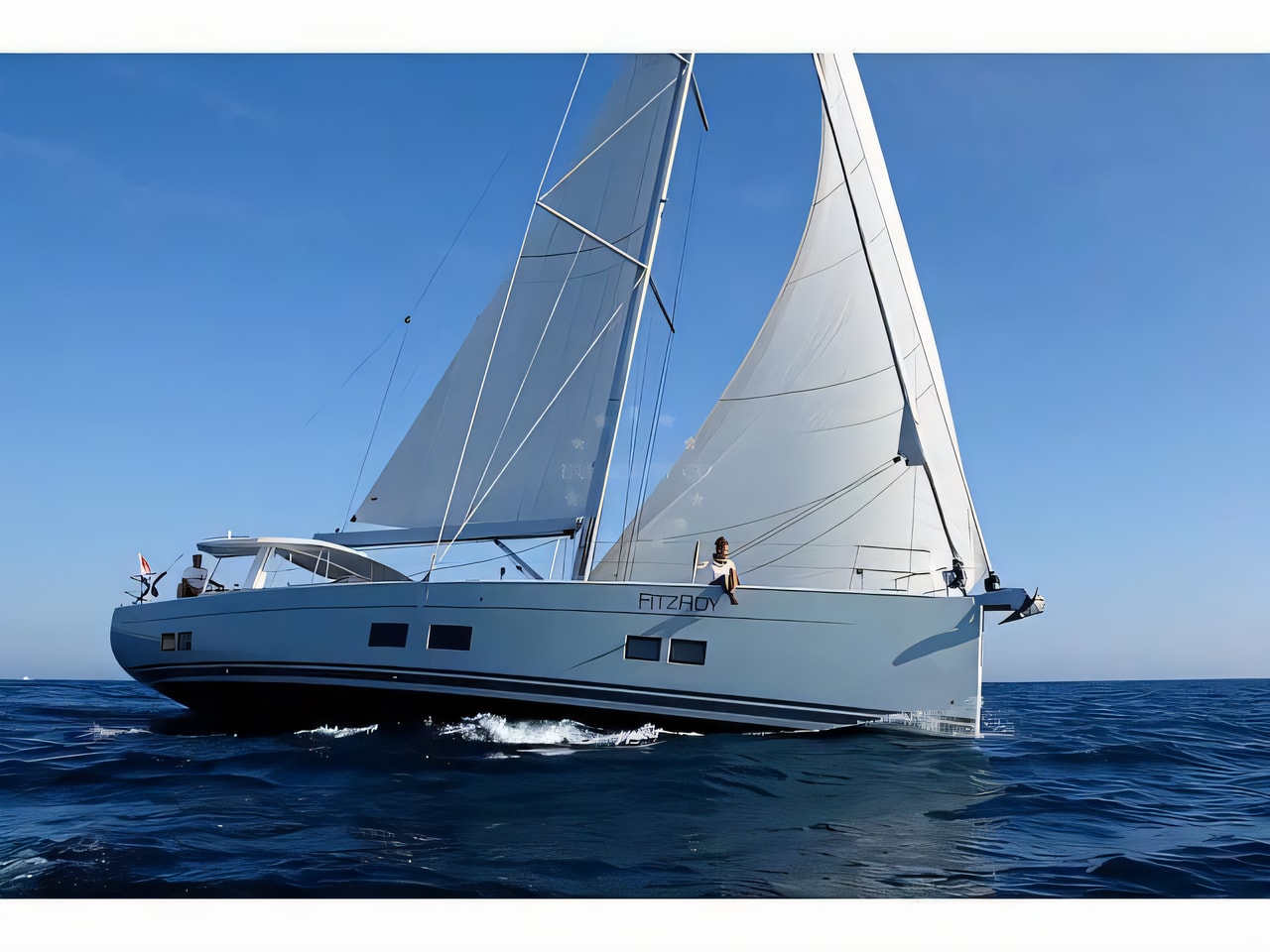 Exterior overview of Hanse 588 sail boat for charter from Pula Tehnomont Marina Veruda in the Istria / Kvarner sailing area Croatia