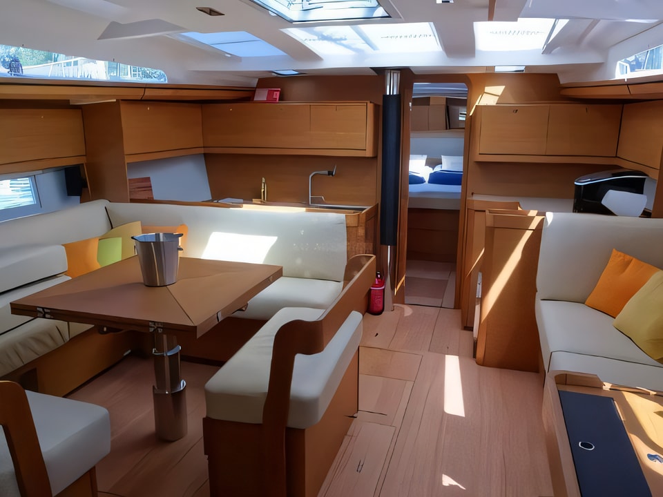 Interior of Dufour 520 GL(owner version) sail boat with 3 cabins Croatia yacht charter