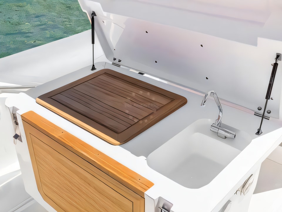 Interior of CLUBMAN 28 + Mercury 500 motor boat with 0 cabins Croatia yacht charter