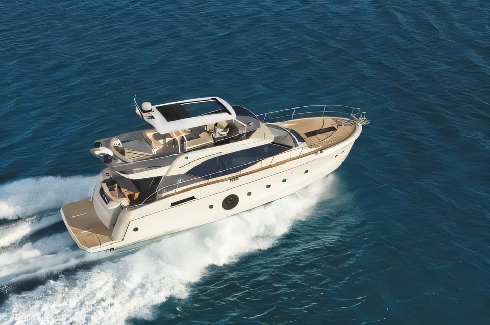 Exterior overview of Monte Carlo 6 motoryacht for charter from Split ACI Marina in the Split sailing area Croatia
