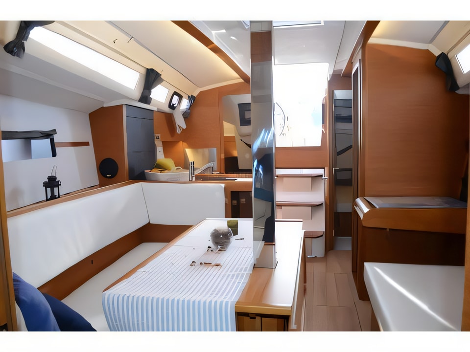 Interior of Sun Odyssey 349 sail boat with 3 cabins Croatia yacht charter