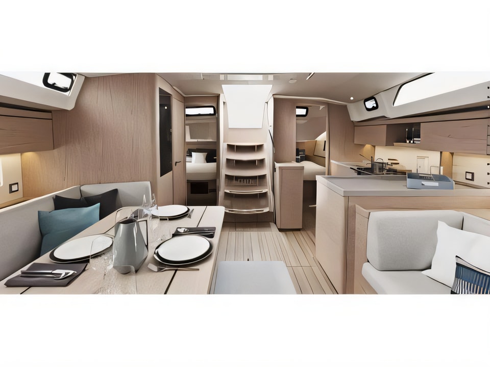 Interior of Oceanis 46.1 sail boat with 5 cabins Croatia yacht charter
