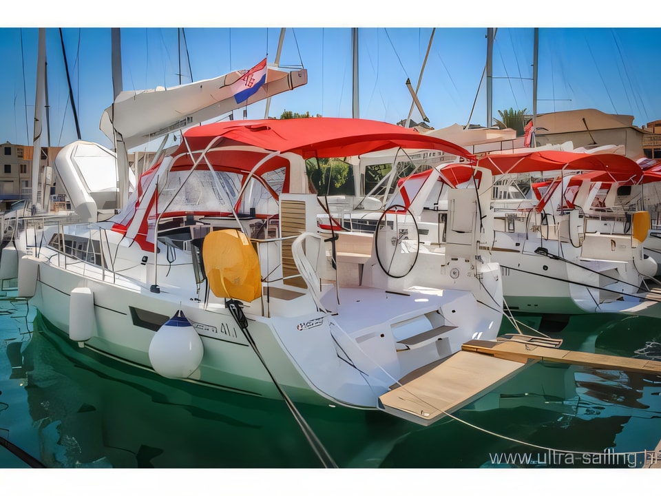 Exterior overview of Oceanis 41.1 sail boat for charter from Dubrovnik ACI Marina in the Dubrovnik sailing area Croatia