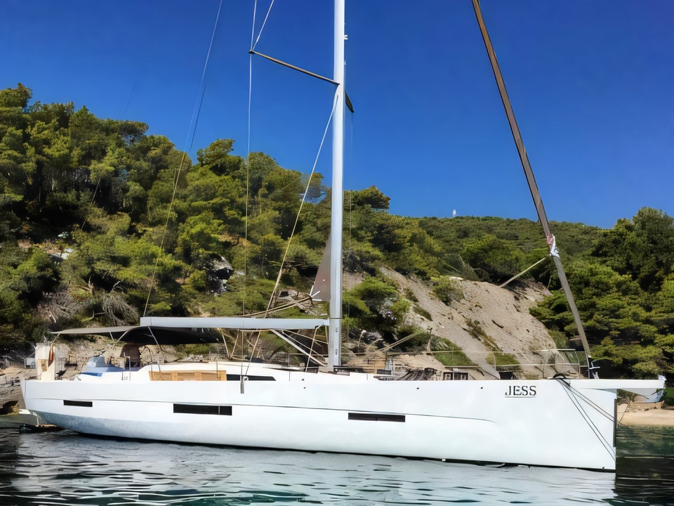 Exterior overview of Dufour 56 Exclusive sail boat for charter from Seget Donji Marina Baotic in the Split sailing area Croatia