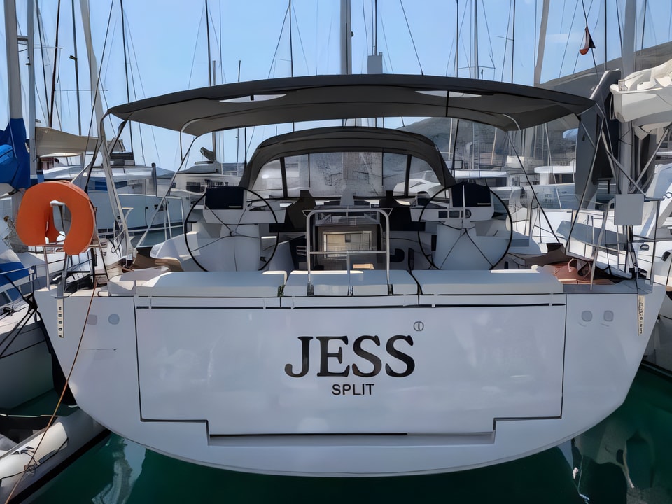 Layout of Dufour 56 Exclusive sail boat with 3 cabins Croatia yacht charter