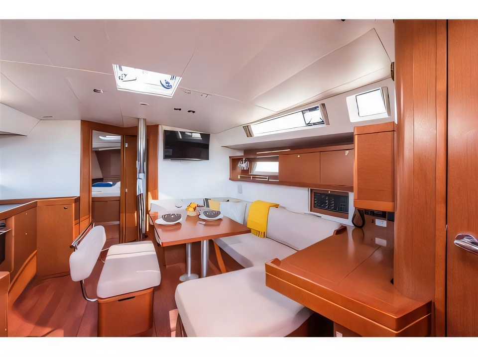Layout of Oceanis 45 sail boat with 4 cabins Croatia yacht charter