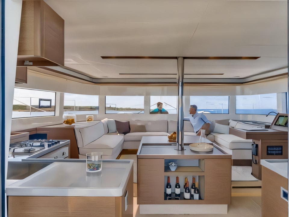 Interior of Lagoon 50 catamaran with 7 cabins Croatia yacht charter