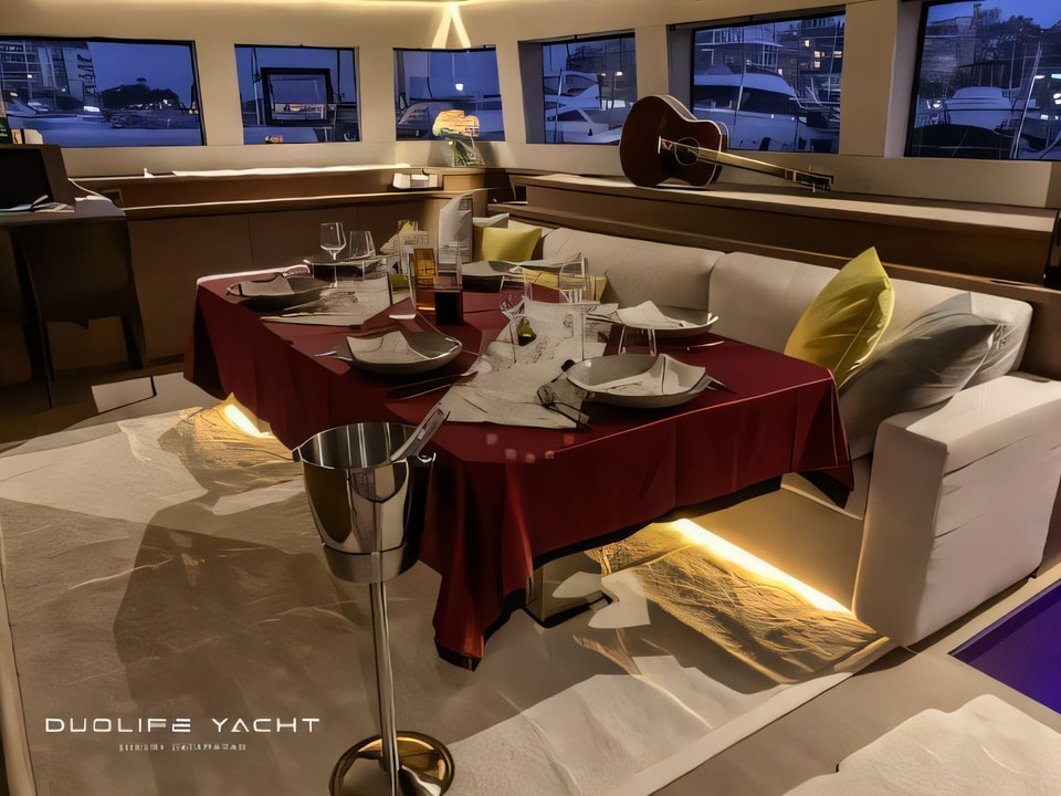 Interior of Lagoon 620 catamaran with 5 cabins Croatia yacht charter