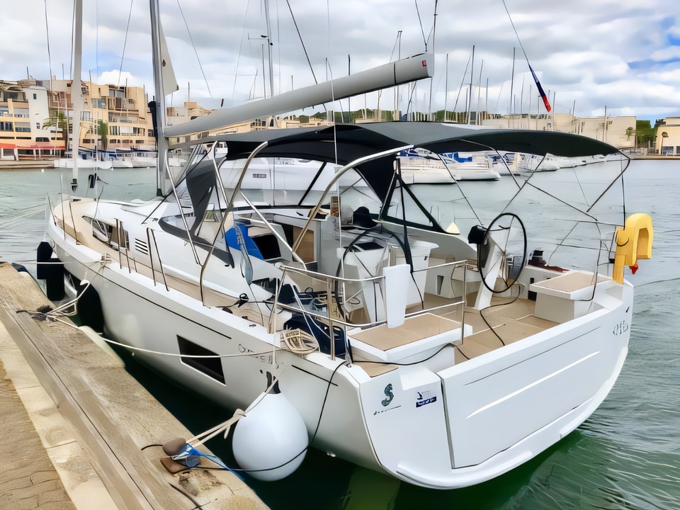 Exterior overview of Oceanis 46.1 sail boat for charter from Sukosan Marina Dalmacija in the Zadar sailing area Croatia