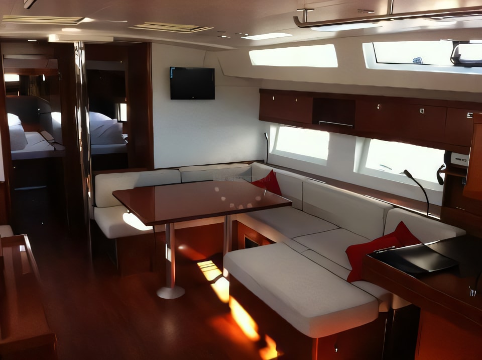 Layout of Oceanis 55 sail boat with 6 cabins Croatia yacht charter