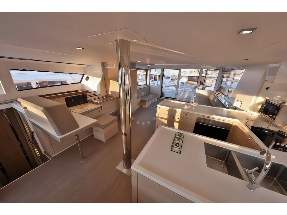 Interior of Bali 5.4. catamaran with 8 cabins Croatia yacht charter