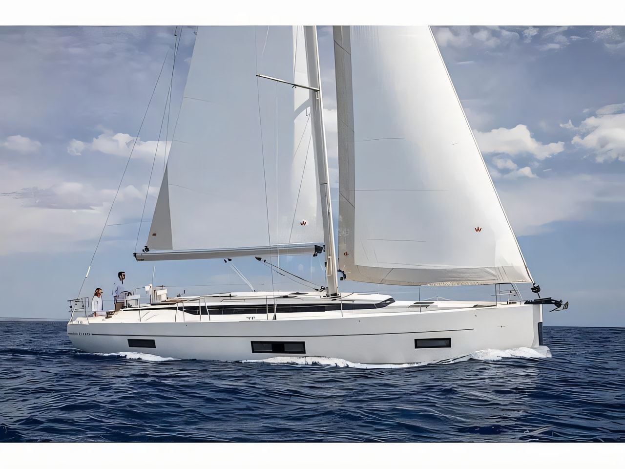 Exterior overview of Bavaria C45 sail boat for charter from Kastela Gomilica Marina in the Split sailing area Croatia