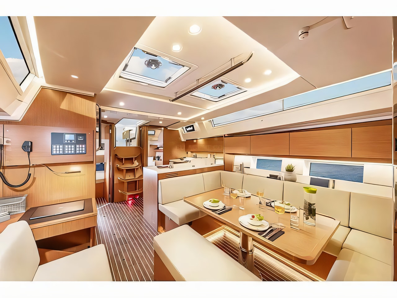 Layout of Bavaria C45 sail boat with 3 cabins Croatia yacht charter