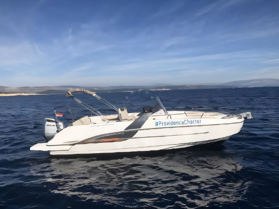 Interior of Beneteau Flyer 7.7 SPACEdeck motor boat with 1 cabins Croatia yacht charter