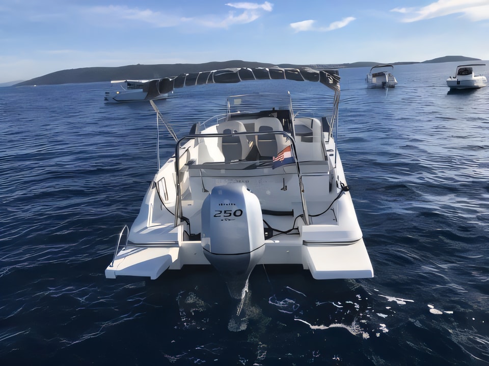 Layout of Beneteau Flyer 7.7 SPACEdeck motor boat with 1 cabins Croatia yacht charter