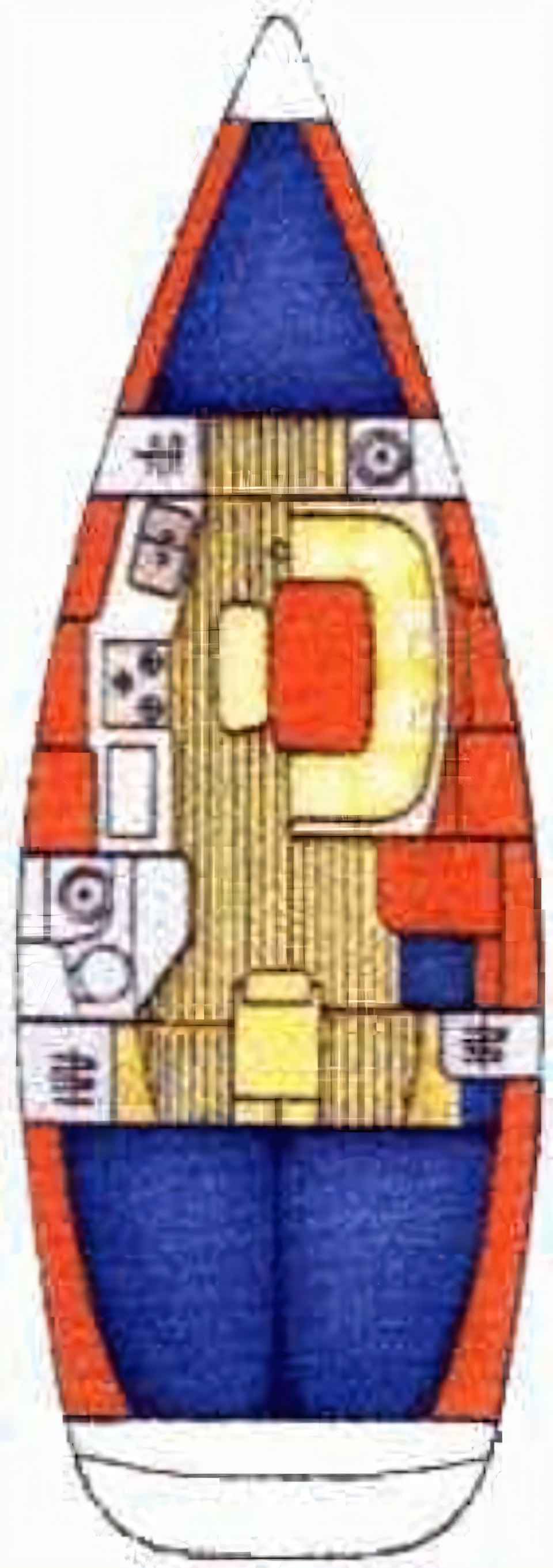 Layout of Sun Odyssey 36.2 sail boat with 3 cabins Croatia yacht charter